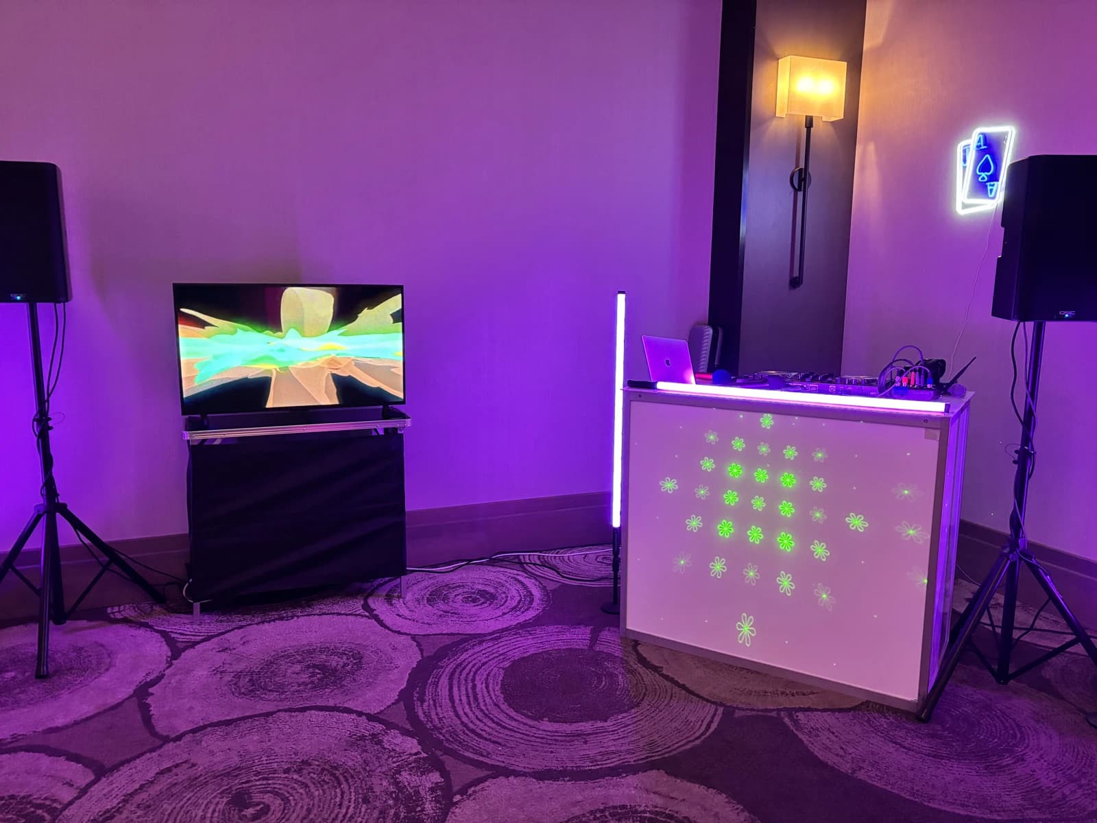 Lively casino and DJ event setup