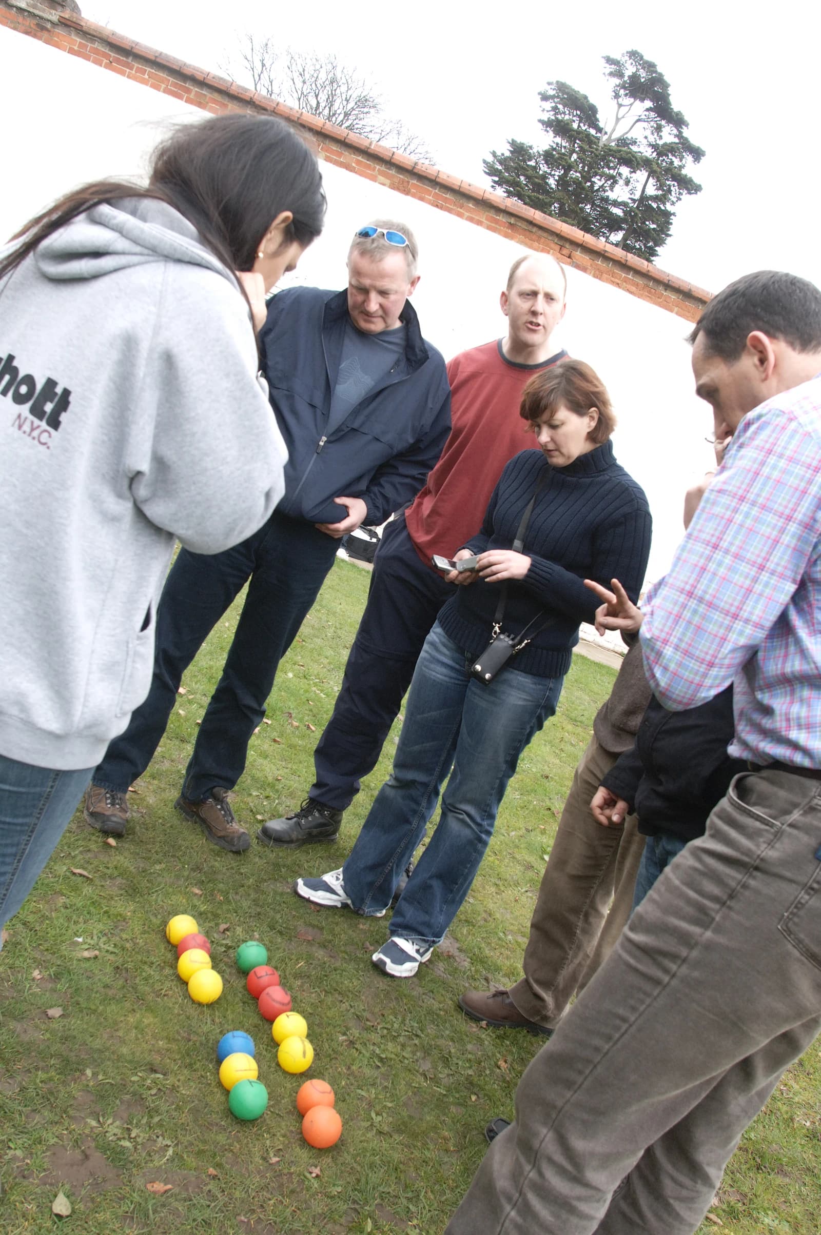 Outdoor team-building event in progress